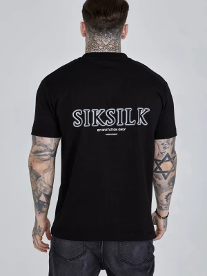 SikSilk Męska Czarna Koszulka z Grafiką