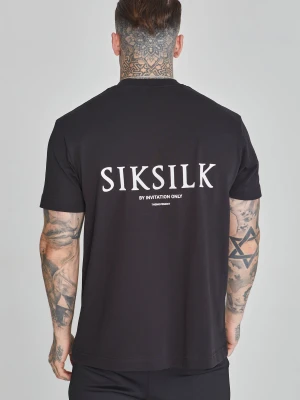 SikSilk Męska Czarna Koszulka z Grafiką