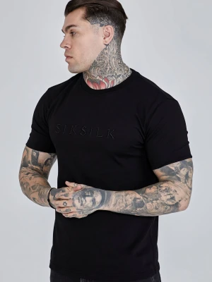 SikSilk Męska Czarna Koszulka z Logo