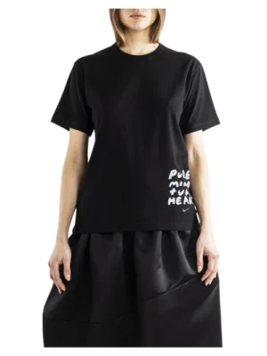 Czarna koszulka Nike z haftowanym logo Swoosh Comme des Garçons