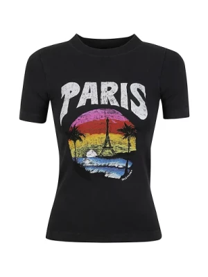 Czarna koszulka Paris Tropical Balenciaga