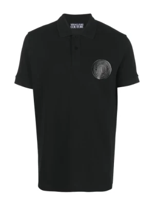 Czarna Koszulka Polo dla Mężczyzn Versace Jeans Couture