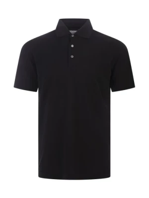 Czarna Koszulka Polo Krótki Rękaw Fedeli