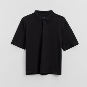 Czarna koszulka polo loose fit House