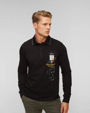 Czarna koszulka polo męska Aeronautica Militare