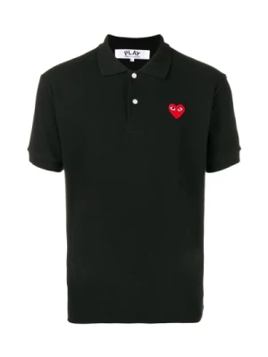 Czarna Koszulka Polo Play z Haftowanym Logo Comme des Garçons Play