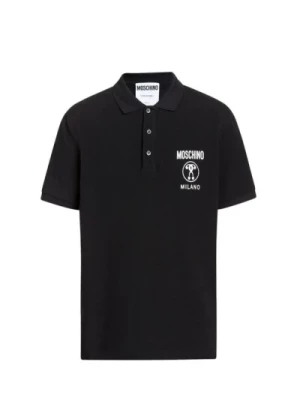 Czarna koszulka polo T-Shirt Couture Moschino