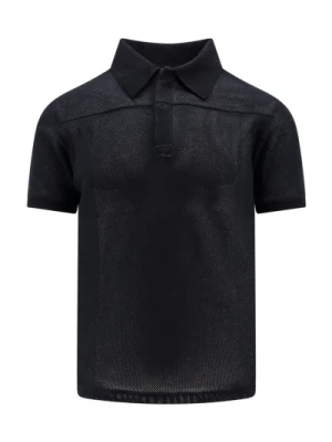 Czarna Koszulka Polo z Emblematem Courrèges
