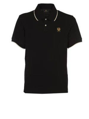 Czarna Koszulka Polo z Kontrastem Belstaff