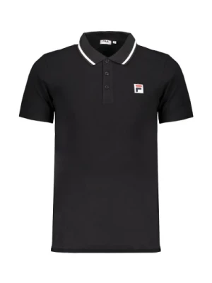 Czarna Koszulka Polo z Kontrastowymi Szczegółami Fila
