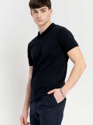 Czarna koszulka polo z krótkim rękawem Reporter