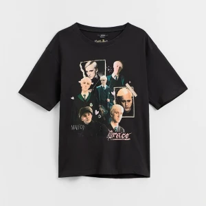 Zdjęcie produktu Czarna koszulka UNISEX z nadrukiem Draco Malfoy House