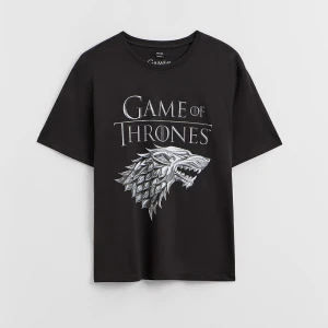 Zdjęcie produktu Czarna koszulka UNISEX z nadrukiem Game of Thrones House