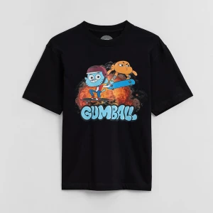 Zdjęcie produktu Czarna koszulka UNISEX z nadrukiem Gumball House