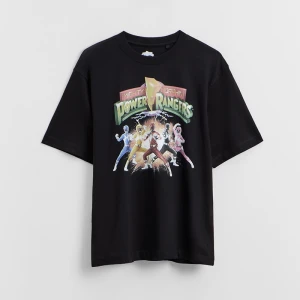 Czarna koszulka UNISEX z nadrukiem Power Rangers House