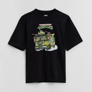 Czarna koszulka UNISEX z nadrukiem Teenage Mutant Ninja Turtles House