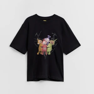 Czarna koszulka UNISEX z nadrukiem Teletubbies House