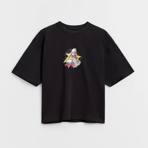 Zdjęcie produktu Czarna koszulka UNISEX z nadrukiem w stylu streetwear House