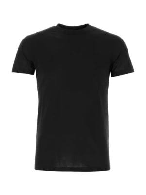 Czarna koszulka z jedwabnym dodatkiem PT Torino