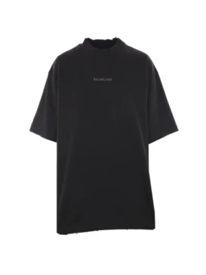 Czarna koszulka z logo Balenciaga