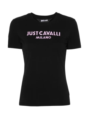 Czarna Koszulka z Logo i Polo Just Cavalli
