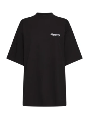 Czarna Koszulka z Logo O-neck Balenciaga