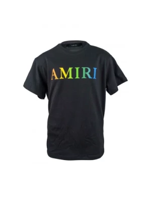 Czarna Koszulka z Logo Tęczy Amiri