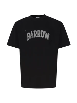 Czarna Koszulka z Logo z Bawełny Barrow