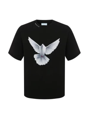 Czarna koszulka z motywem latającego gołębia 3.Paradis