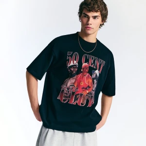 Czarna koszulka z nadrukiem 50 Cent House