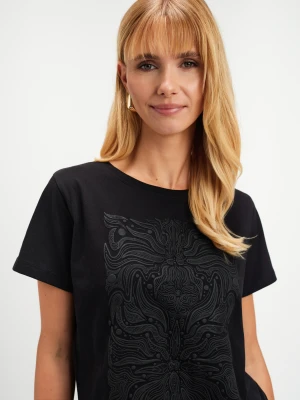 Czarna koszulka z nadrukiem Top Secret