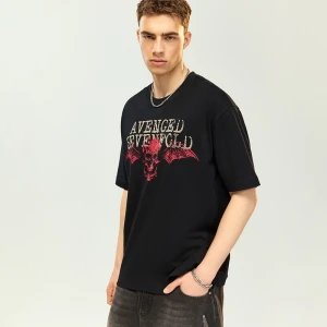 Zdjęcie produktu Czarna koszulka z nadrukiem Avenged Sevenfold House