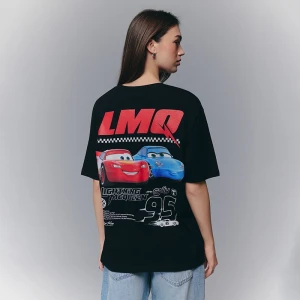 Czarna koszulka z nadrukiem Cars House