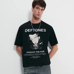 Czarna koszulka z nadrukiem Deftones House