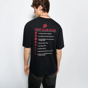 Zdjęcie produktu Czarna koszulka z nadrukiem Fight Club House