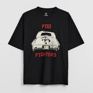 Czarna koszulka z nadrukiem Foo Fighters House