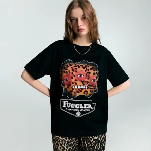 Czarna koszulka z nadrukiem Fuggler House