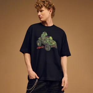 Zdjęcie produktu Czarna koszulka z nadrukiem Gorillaz House