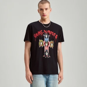 Czarna koszulka z nadrukiem Guns N' Roses House