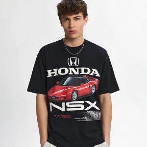 Czarna koszulka z nadrukiem Honda NSX House