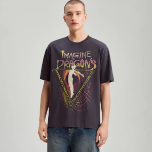 Czarna koszulka z nadrukiem Imagine Dragons House