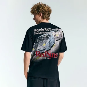 Zdjęcie produktu Czarna koszulka z nadrukiem Initial D House