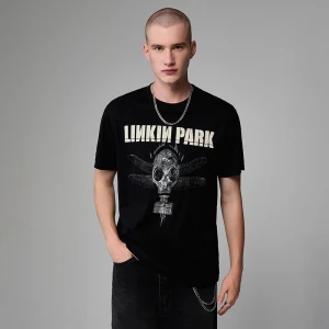 Zdjęcie produktu Czarna koszulka z nadrukiem Linkin Park House