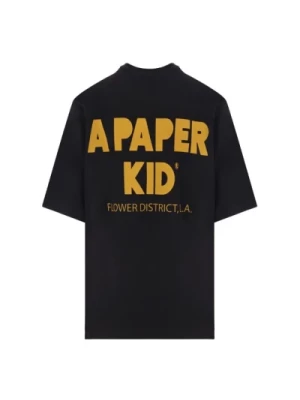 Czarna koszulka z nadrukiem logo w rozmiarze oversize A Paper Kid
