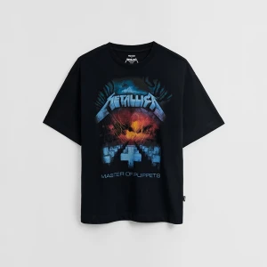 Czarna koszulka z nadrukiem Metallica House