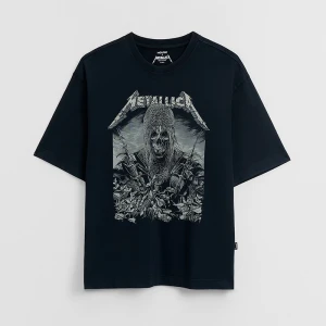Czarna koszulka z nadrukiem Metallica House