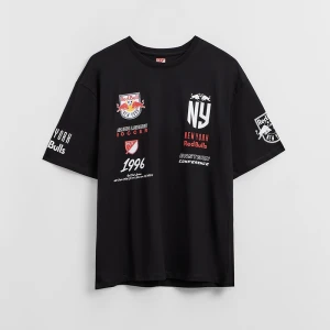 Czarna koszulka z nadrukiem New York Red Bulls House