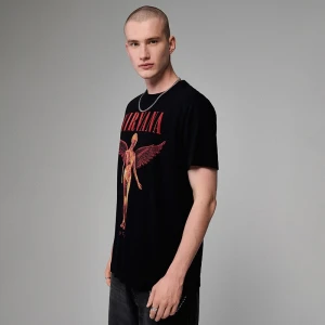 Czarna koszulka z nadrukiem Nirvana In Utero House