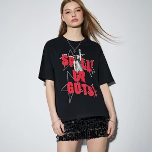 Czarna koszulka z nadrukiem Olivia Rodrigo Spill Ur Guts House