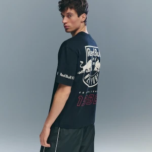 Czarna koszulka z nadrukiem Red Bull Major League Soccer House